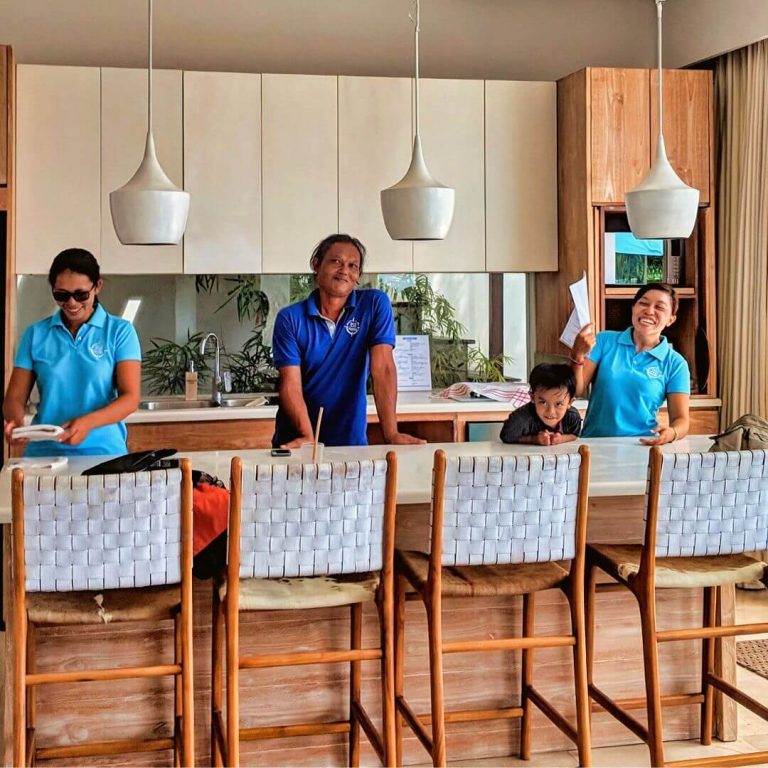Villa 353 Degrees North staff in kitchen